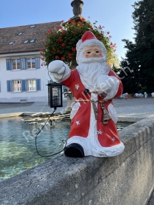 Weihnachtsmann beleuchtet mit Laterne 73 cm hoch