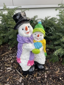 Deko Figur Schneemann -Pärchen, 43 cm hoch, Deko Schneemann für draussen