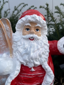 Weihnachtsmann beleuchtet mit Laterne für draussen 41cm hoch