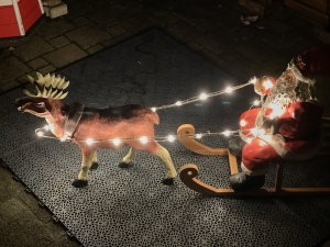 Weihnachtsbeleuchtung Rentier mit Schlitten 130cm mit LED Zügel