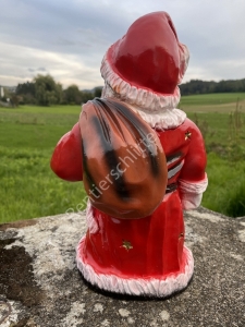 Weihnachtsmann klein, 38cm hoch, Weihnachtsmann Figur für draussen und drinnen, von hinten