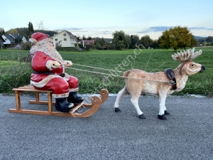 Weihnachtsbeleuchtung LED Rentier mit Schlitten 130cm ohne LED Zügeln