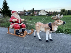 Weihnachtsbeleuchtung LED Rentier mit Schlitten - Variante ohne LED Zügel