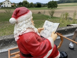 Rentier mit Schlitten und Weihnachtsmann Figur 6