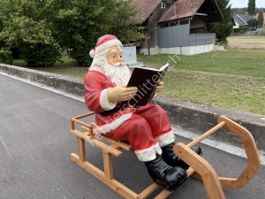 Rentier mit Schlitten und Weihnachtsmann Figur 7