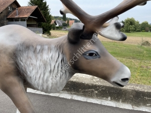 Rentier mit Schlitten und Weihnachtsmann Figur 8