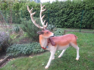 Rentier lebensgross, 118 cm lang, passend zu Weihnachtsmann mit Rentier-Schlitten