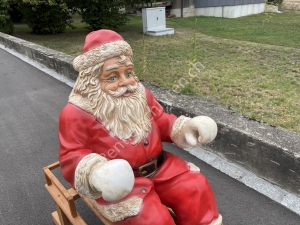 Weihnachtsmann gross, auf Rentier-Schlitten Maxi sitzend, 130cm lang 6